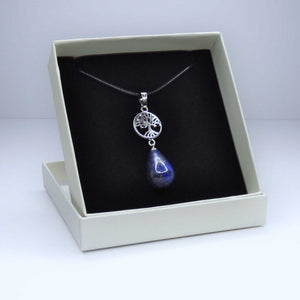 Natural Lapis Lazuli Crystal Pendant Necklace