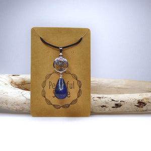 Natural Lapis Lazuli Crystal Pendant Necklace