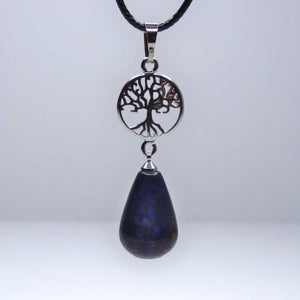 Natural Lapis Lazuli Crystal Pendant Necklace