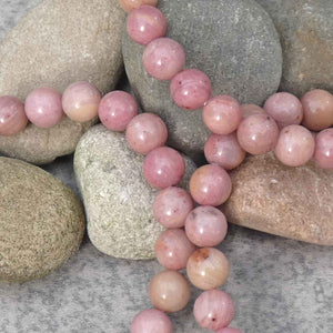 Natural Rhodochrosite Crystal Bead Bracelet