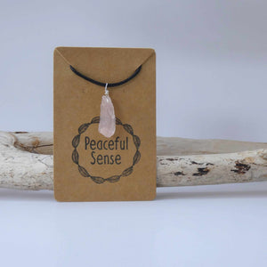 Natural Rose Quartz Crystal Pendant