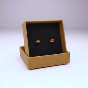 Natural Tiger's Eye Crystal Sterling Silver Stud Earrings