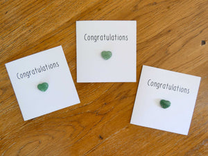 Green Aventurine Congratulations Crystal Card - Pack of 3