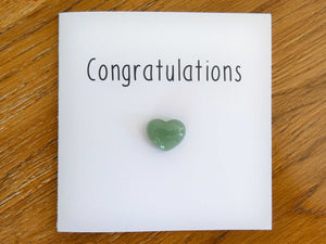 Green Aventurine Congratulations Crystal Card - Pack of 3