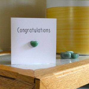 Green Aventurine Congratulations Crystal Card - Pack of 3