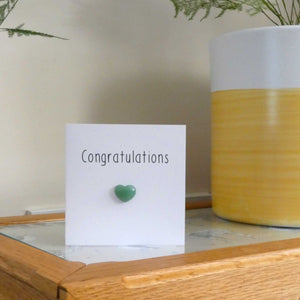 Green Aventurine Congratulations Crystal Card - Pack of 3