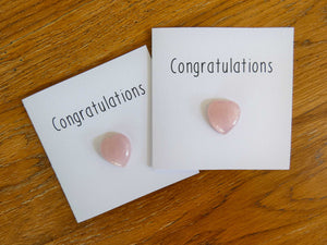 Rose Quartz Congratulations Crystal Card - Pack of 3