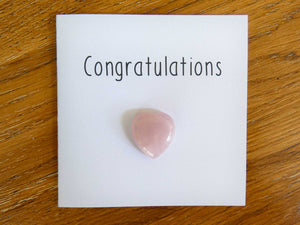 Rose Quartz Congratulations Crystal Card - Pack of 3