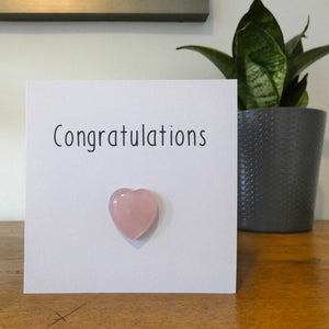 Rose Quartz Congratulations Crystal Card - Pack of 3