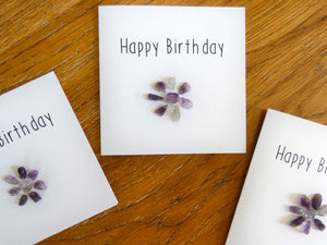 Amethyst Happy Birthday Crystal Card