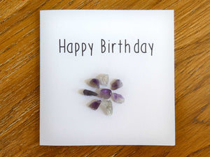 Amethyst Happy Birthday Crystal Card