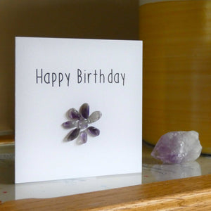 Amethyst Happy Birthday Crystal Card