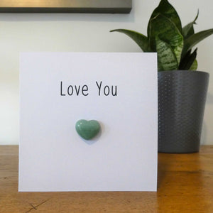 Green Aventurine Love You Crystal Card - Pack of 3