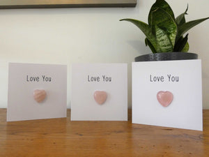 Rose Quartz Love You Crystal Card - Pack of 3