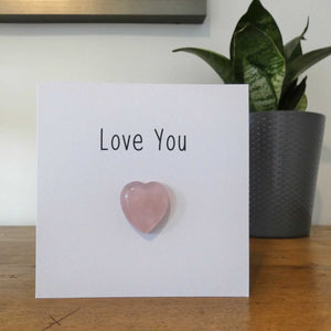 Rose Quartz Love You Crystal Card - Pack of 3