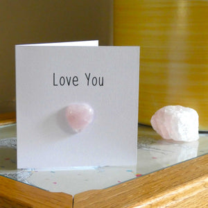Rose Quartz Love You Crystal Card - Pack of 3
