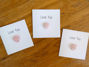 Rose Quartz Love You Crystal Card - Pack of 3