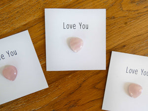 Rose Quartz Love You Crystal Card - Pack of 3