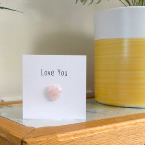 Rose Quartz Love You Crystal Card - Pack of 3