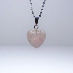 Natural Purple Fluorite Crystal Heart Pendant Necklace