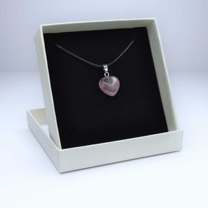 Natural Purple Fluorite Crystal Heart Pendant Necklace