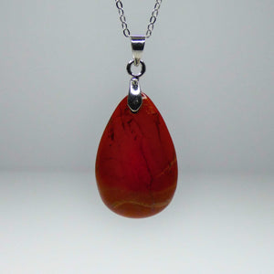 Natural Red Jasper Crystal Necklace