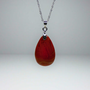 Natural Red Jasper Crystal Necklace