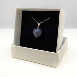 Natural Sodalite Crystal Heart Necklace