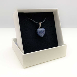 Natural Sodalite Crystal Heart Necklace