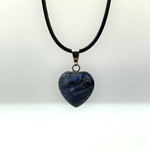 Natural Sodalite Crystal Heart Necklace